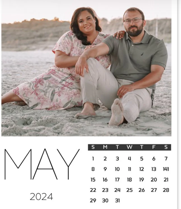 Custom Magnetic Calendar with Personalized Photos