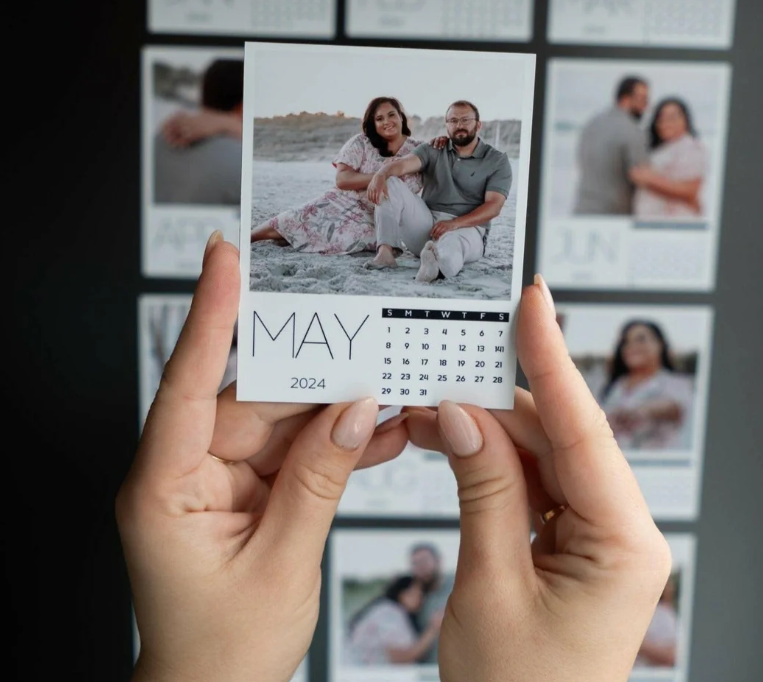 Custom Magnetic Calendar with Personalized Photos